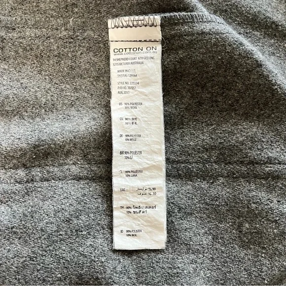 COTTON ON Nineteen Ninety One Wool Hoodie Utility Jacket Gray Size Medium - Picture 11 of 12